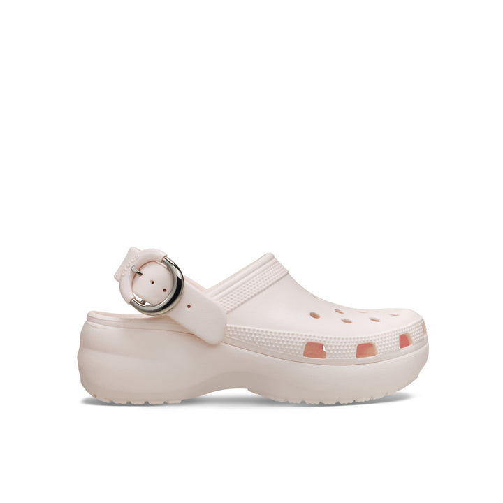 Platform Dipped Metallic Buckle Clog