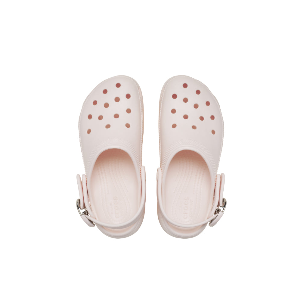 Platform Dipped Metallic Buckle Clog