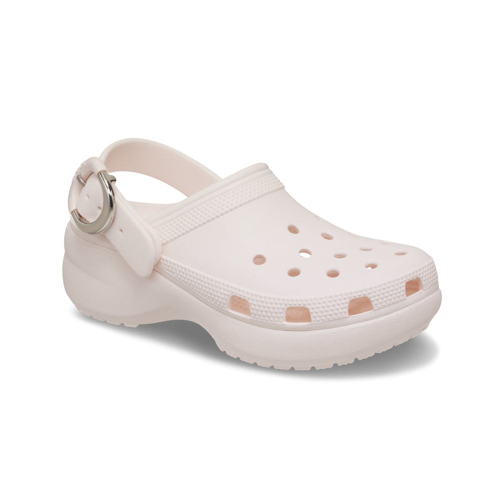 Platform Dipped Metallic Buckle Clog