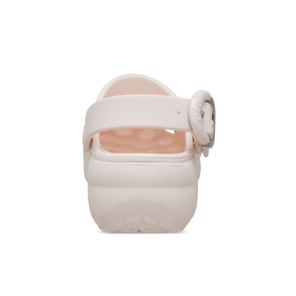 Platform Dipped Metallic Buckle Clog