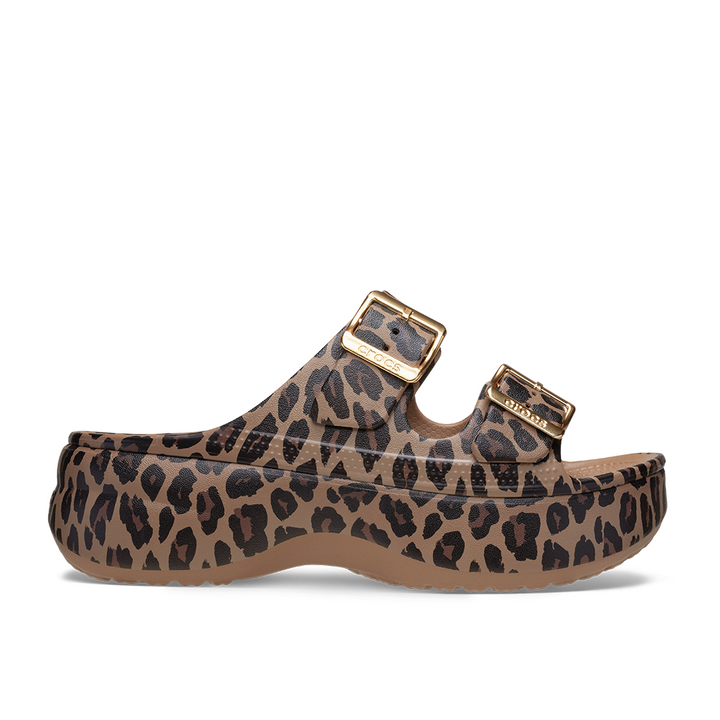 Womens Saturday Metallic Buckle Animal Platform Sandal