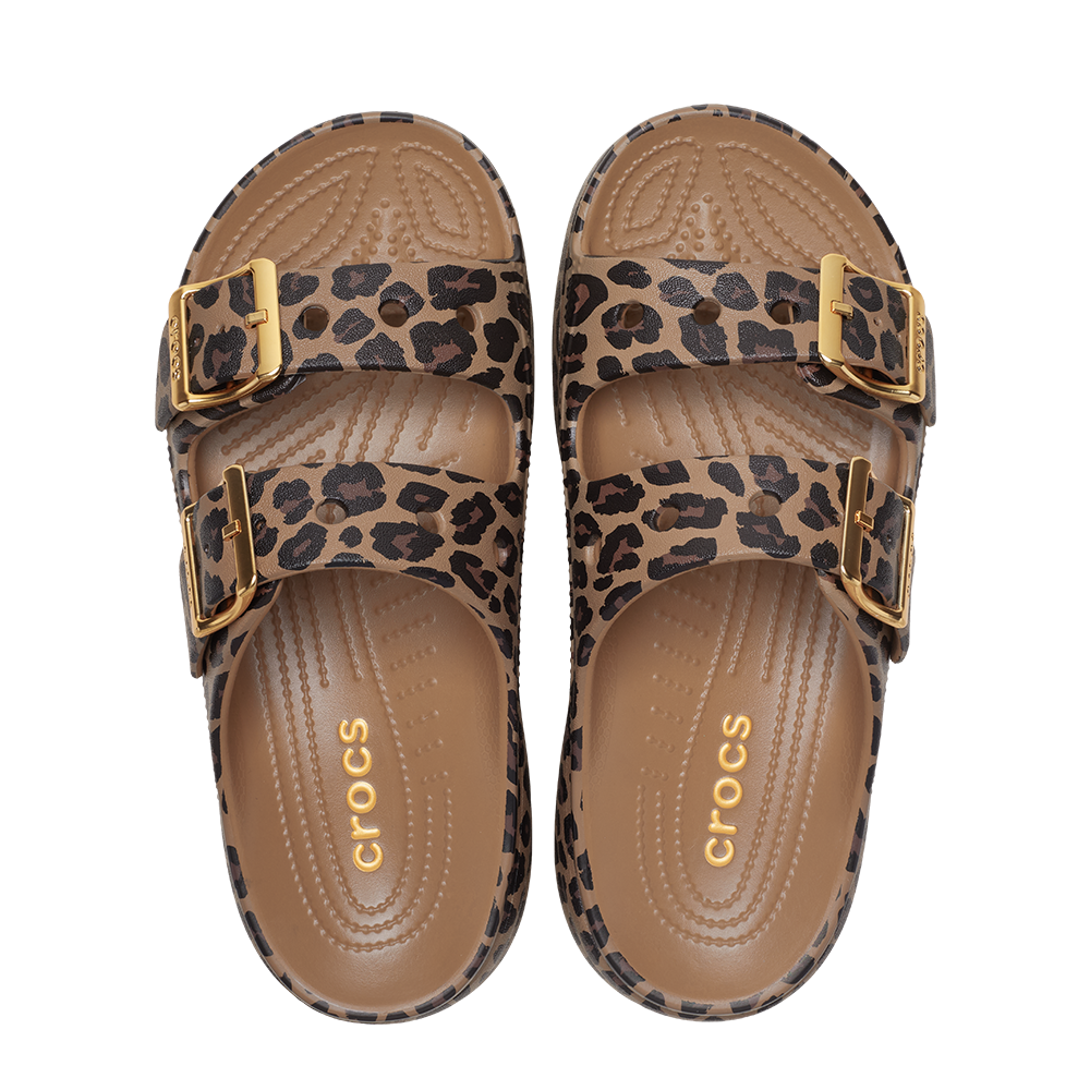 Womens Saturday Metallic Buckle Animal Platform Sandal