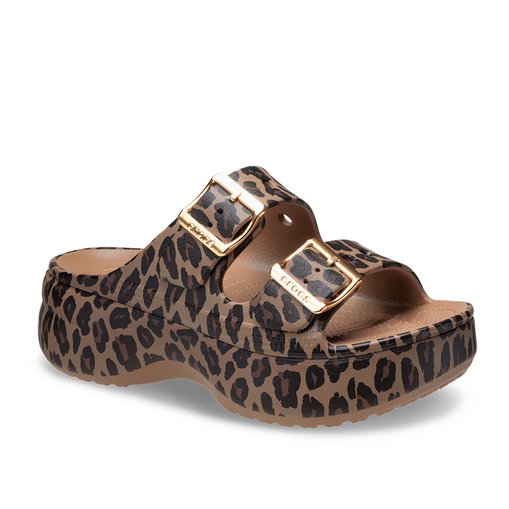 Womens Saturday Metallic Buckle Animal Platform Sandal