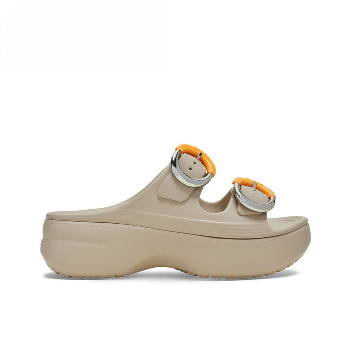 Women Saturday Platform Dipped Buckle Sandal