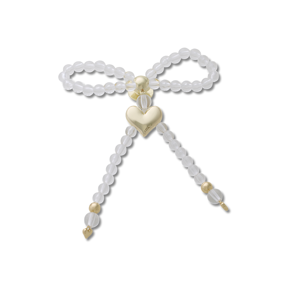 Beaded Bow with Gold Heart