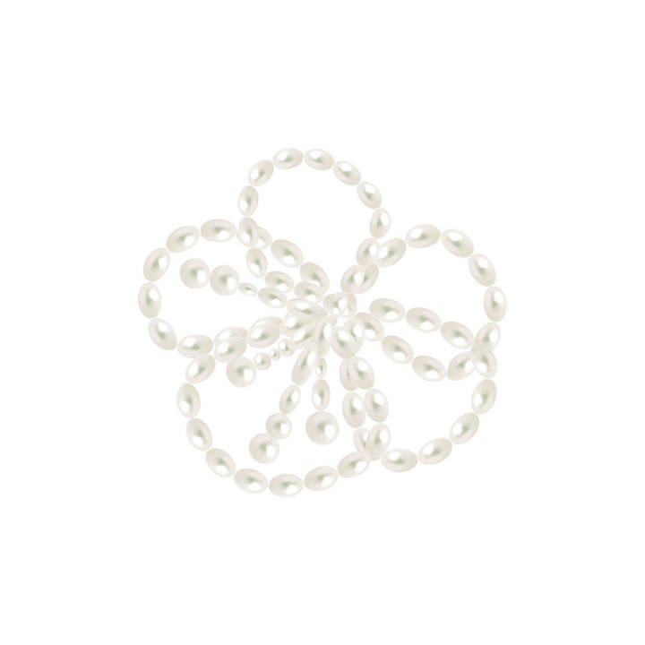 White Pearl Beaded Floral