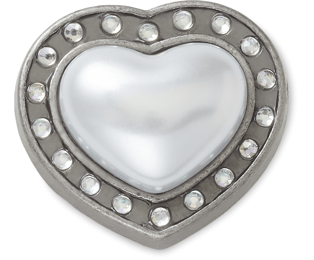 Silver Pearl Heart Gem