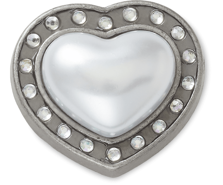 Silver Pearl Heart Gem