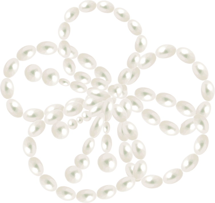 White Pearl Beaded Floral