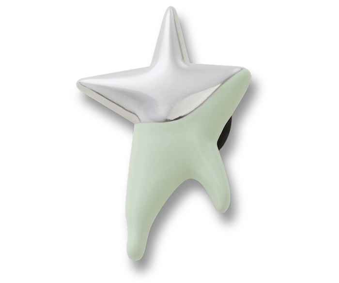 Silver and Green Enamel Star